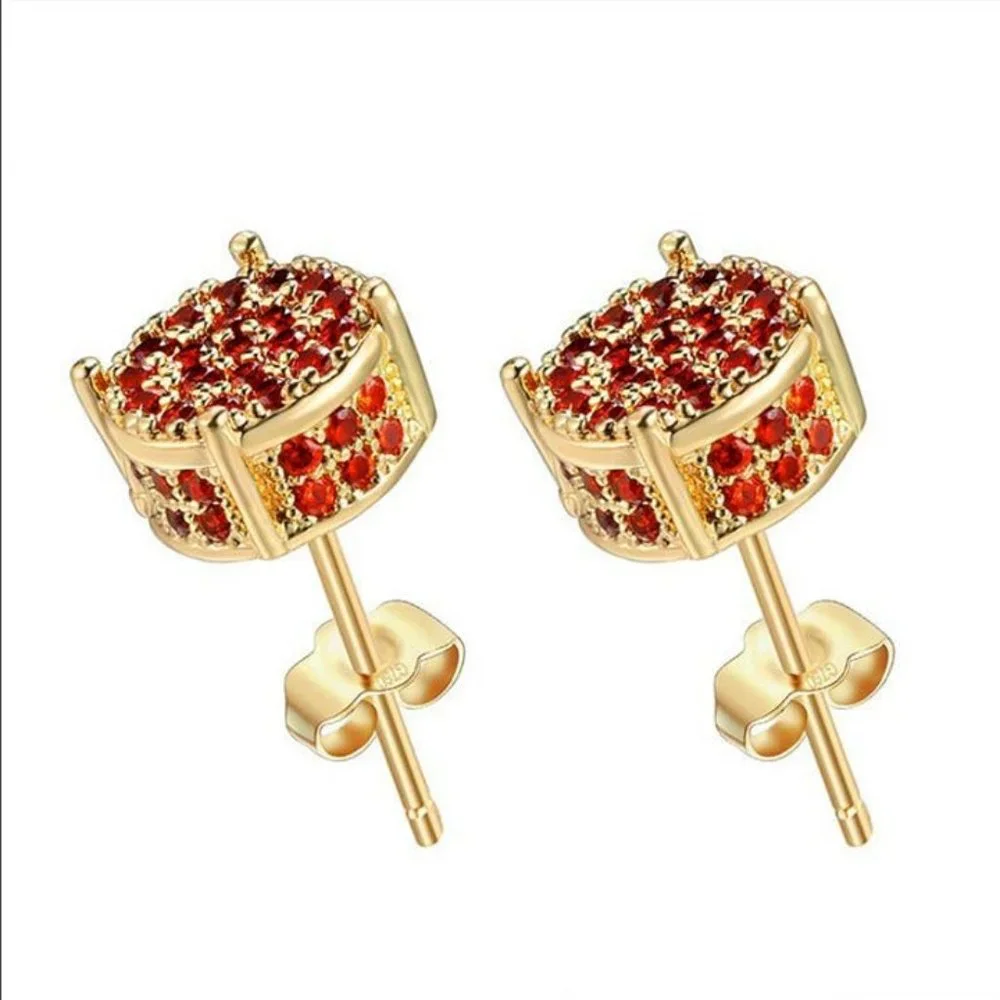 2ct Red Ruby 14K Gold Womens Earrings Studs Stud Jewelry 2 ct 14 K NEW Ladies - Picture 3 of 5